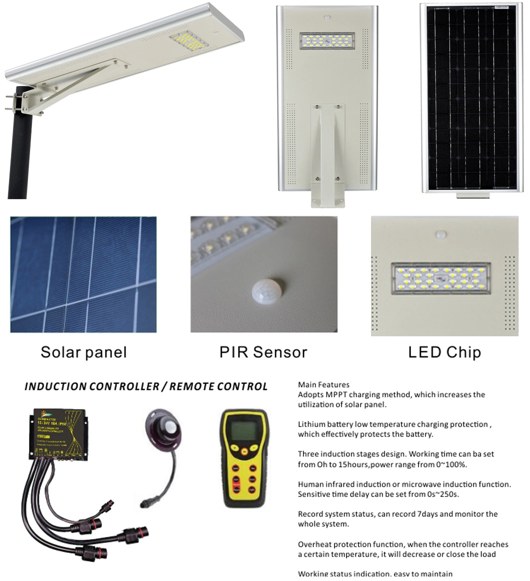 IP65 All in One Outdoor Price List Solar Panel Pole Design Solar LED Street Light