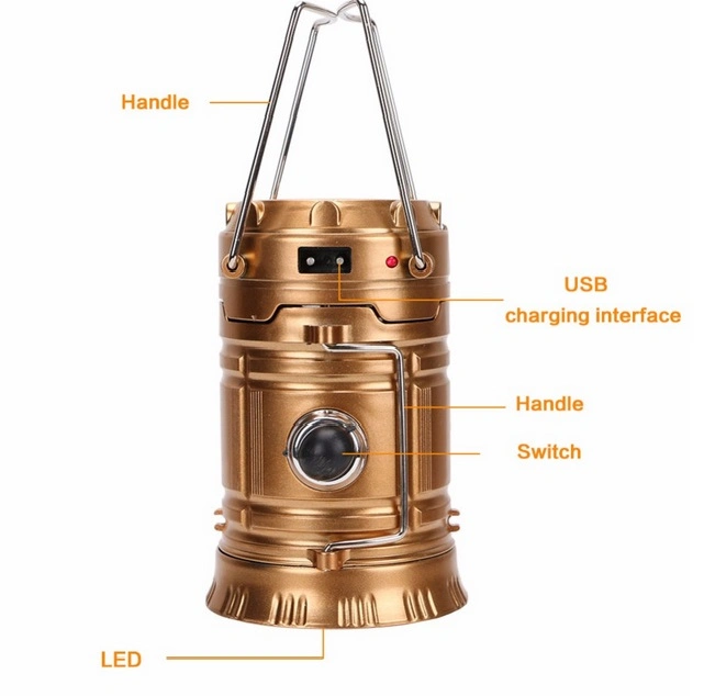 6 LED Wholesale Outdoor Sport Solar Rechargeable LED Camping Lantern