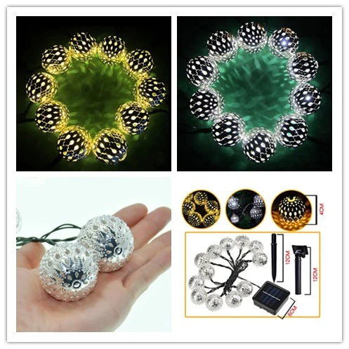 Solar Powered 12LED Morocco String Light for Garden Decoration (RS1001)