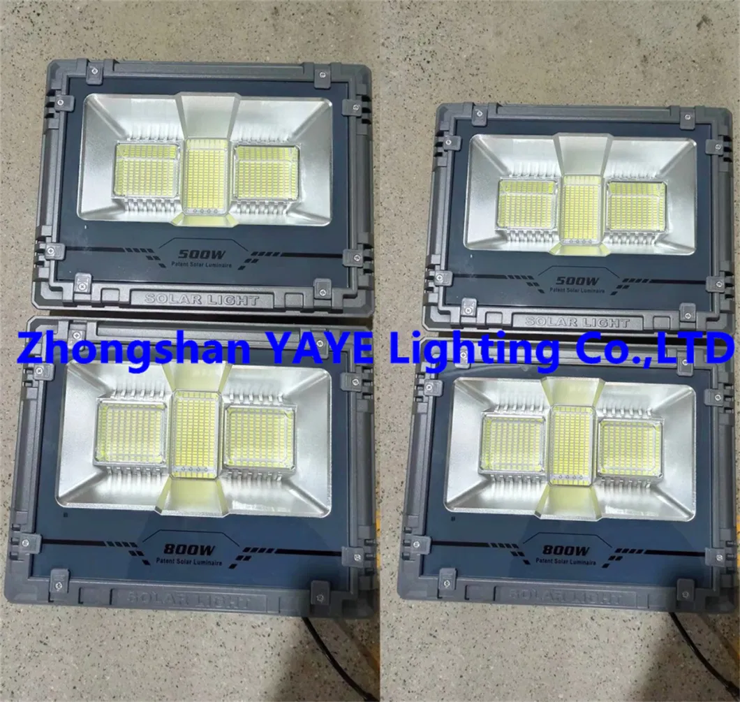 Yaye CE Factory Price Aluminum IP65 Outdoor 100W/200W/300W/400W/500W/600/800W Solar LED Flood Wall Garden Park Pathway Projector Remote Controller Sensor Light