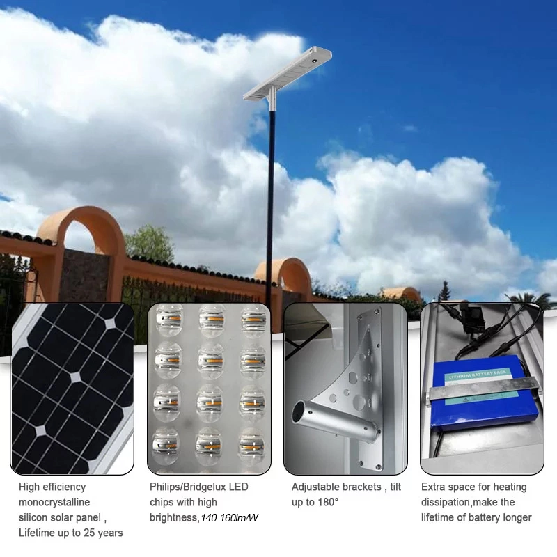 20-200W Commercial Christmas Integrated All in One Solar LED Street Light