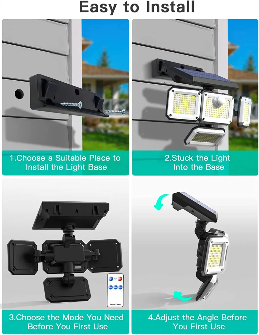 New Solar Motion Sensor Light for House Garden Yard Outdoor