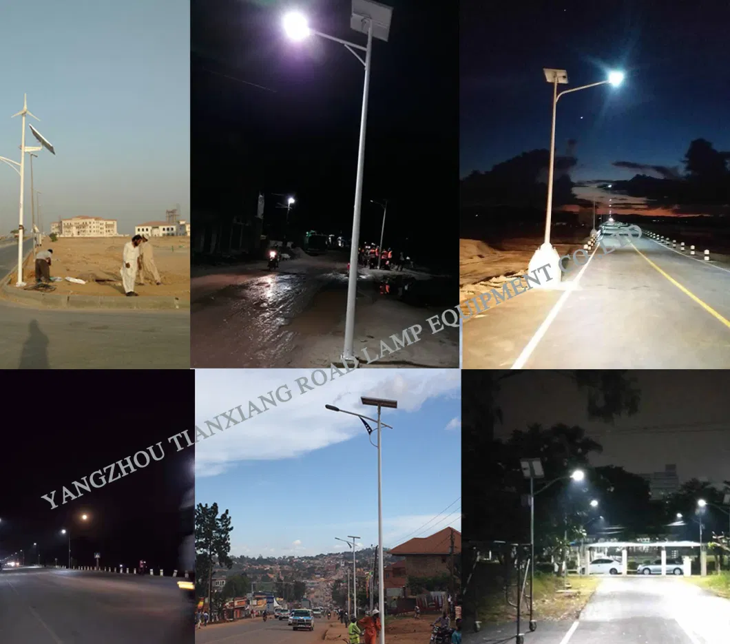 60W 90W LED Solar Street Light Single Arm Tapered Octagonal Galvanized Steel Post