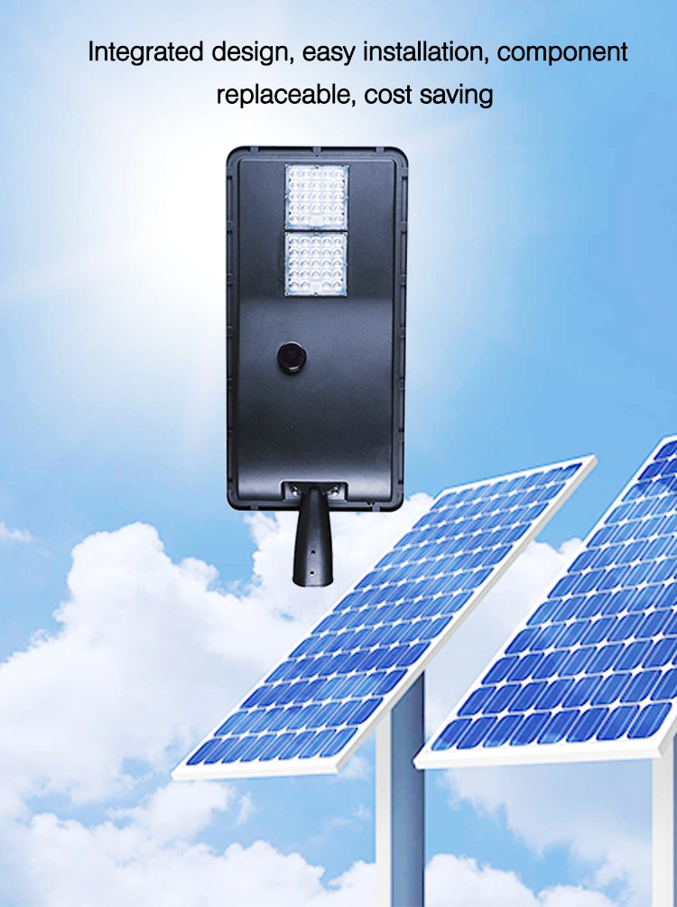 Commercial Public Induction Outdoor Lampadaire Solaire Post Light All in One LED Solar Street Light