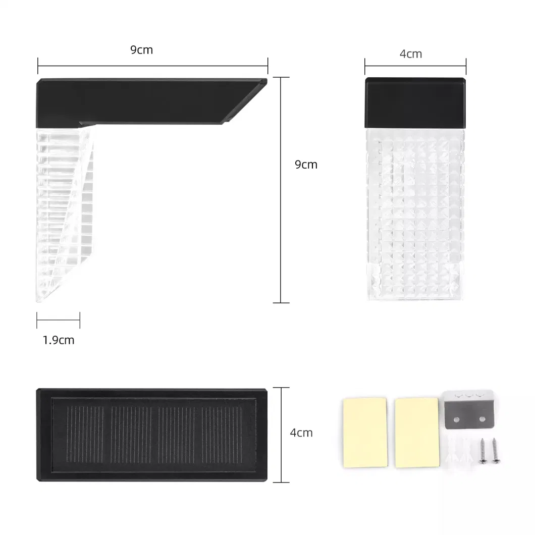 Balcony Garden Fence Lights Cross Border Solar Outdoor Garden Stair Lights Aisle Corridor Fence Waterproof Wall Light