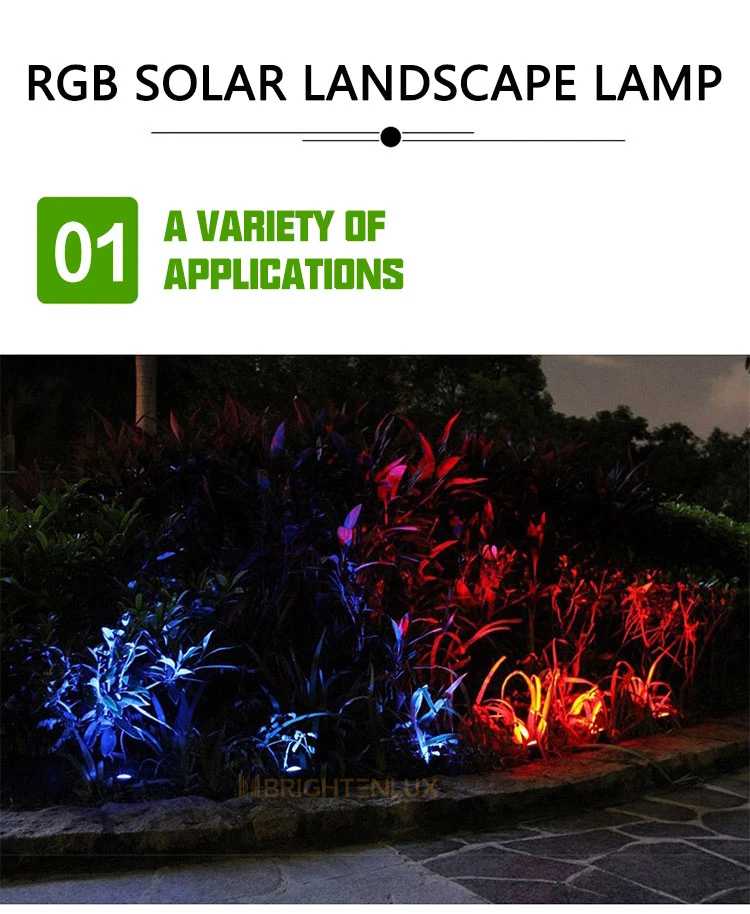 Brightenlux Hot Selling Custom Packaging ABS Solar Ground Light, Waterproof IP65 Rechargeable Battery LED Solar Garden Lawn Light Outdoor