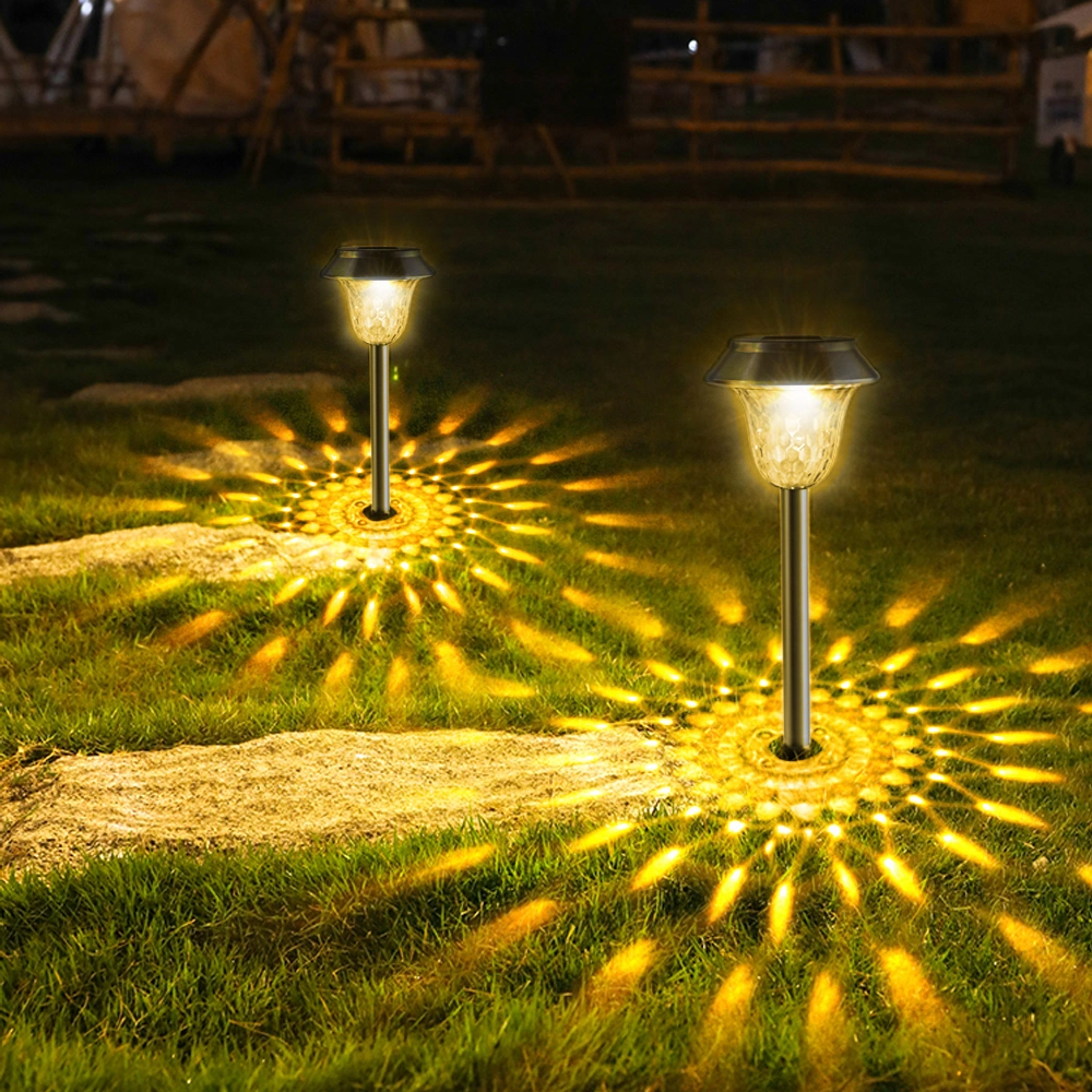 Cis-57454 6PCS / Set IP65 Waterproof Garden Stake Light Solar Powered LED Lamp for Patio Yard Lawn - Warm White Light