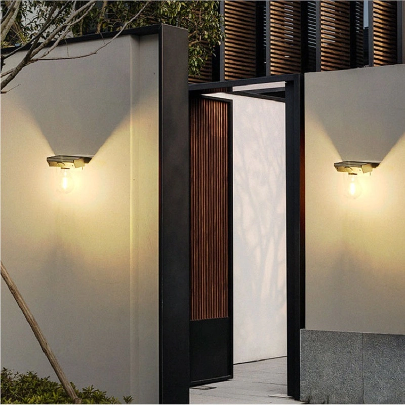 Tungsten Bulb Solar Light Human Body Induction Wall Lamp Pathway Outdoors Lighting