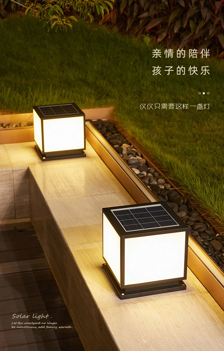 Outdoor Solar Bollard Garden LED Waterproof Lawn Lamp Villa Courtyard Park Grass Ground Landscape Pillar Lights