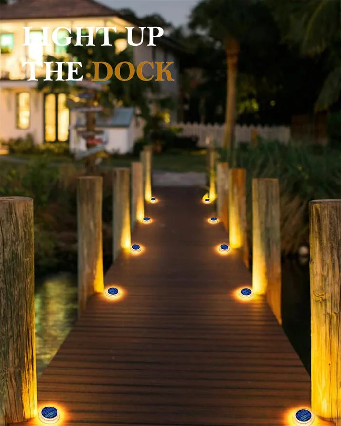 Outdoor Warm White Solar Step Lights Waterproof LED Solar Powered Outside Lights