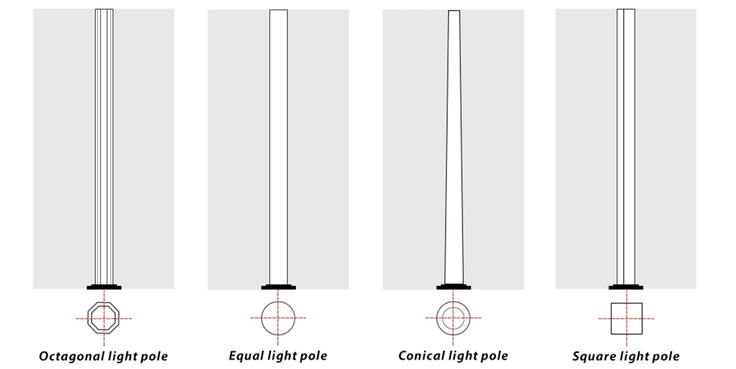 Q235 Solar Street Light Pole LED Lamp Post More Than160km Wind Resistance