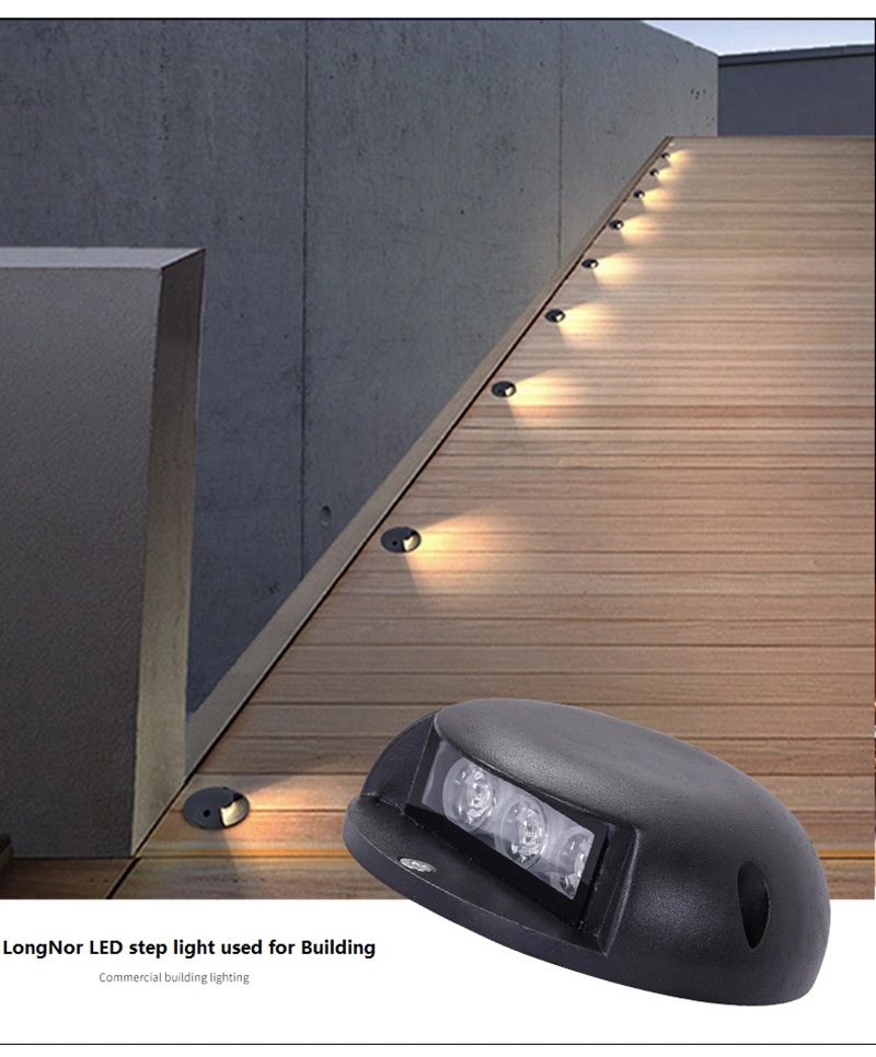 Outdoor IP68 3W LED Underground Lnground Floor Recessed Side Black Ground Stair Step LED Underground Light LED Landscape Lights 2W 3W 4W 6W 8W