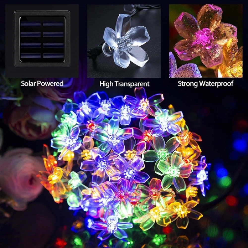 Solar Lights Fairy Blossom Flower Christmas Lights LED Lights for Indoor Outdoor, Patio, Lawn, Garden, Christmas Bl18076