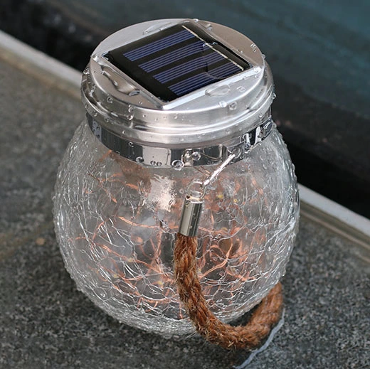 Outdoor Tree Garden Hanging Solar Powered Mason Jar Light with Warm White