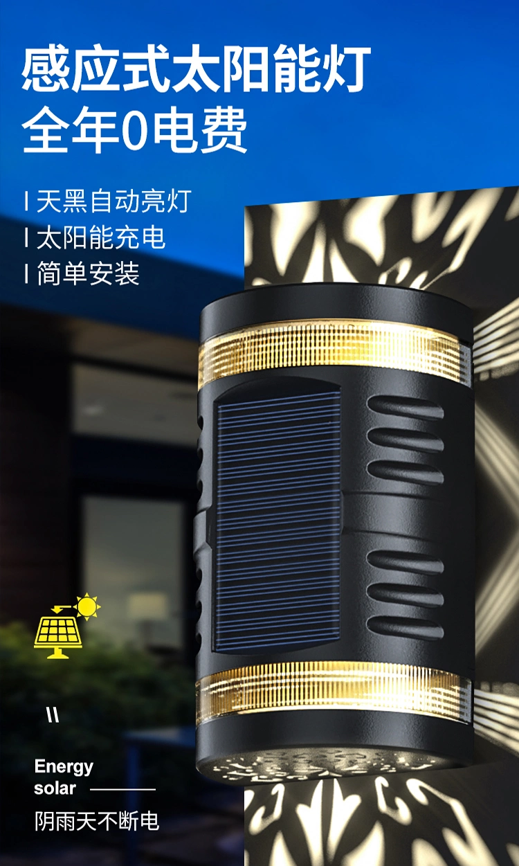 Solar Yard Lamp Fence Wall LED Light Solar Garden Light