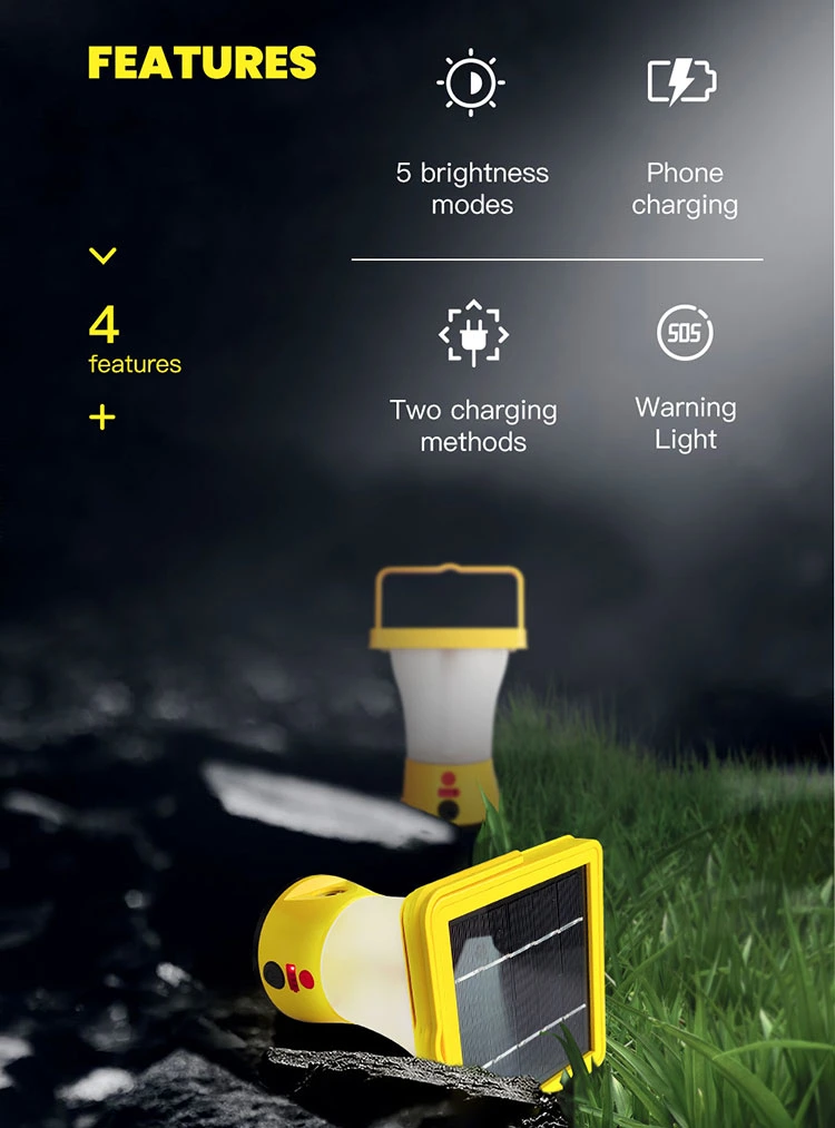 Solar Hanging Camping Lanterns with Phone Charging