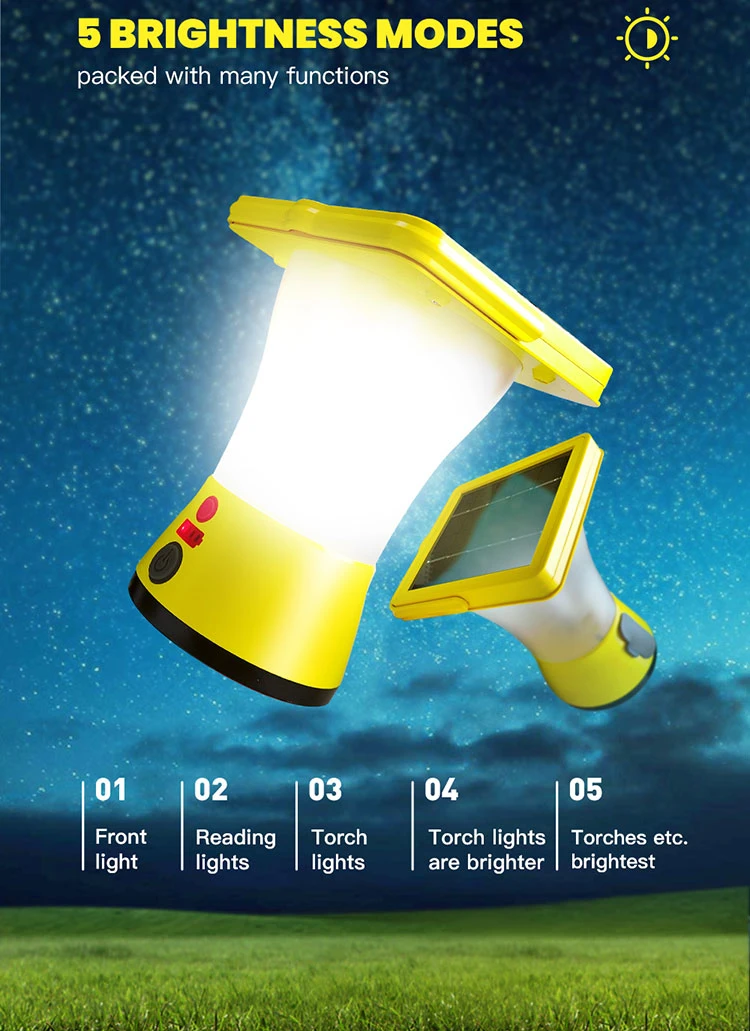 Solar Hanging Camping Lanterns with Phone Charging