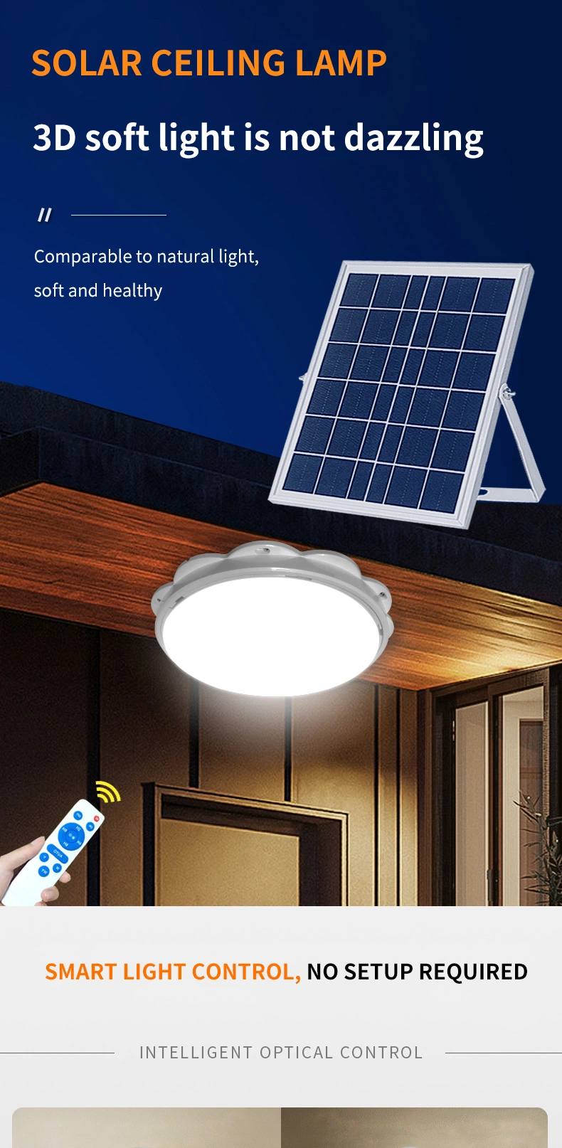 60W 100W 200W 300W 500W House Restaurant Lamp Indoor Lighting Outdoor Solar Lights Modern LED Ceiling Light