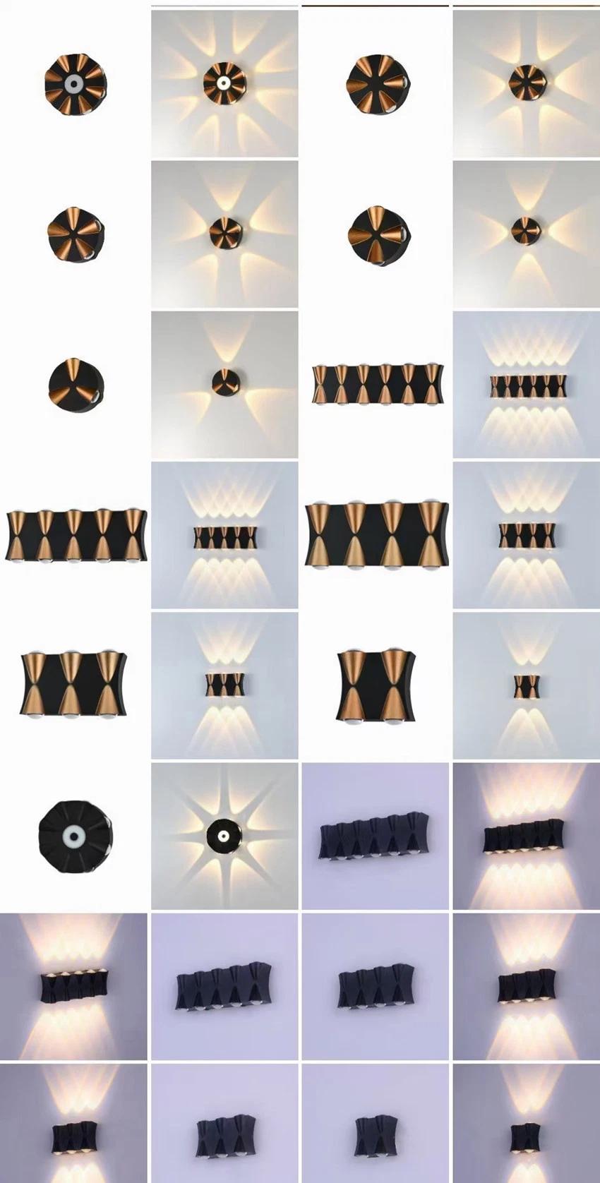 8W up Down White Black Modern Outdoor Indoor LED Wall Light for Home Stairs Bathroom Light