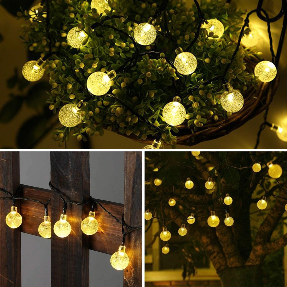 Solar Decoration LED String LED Christmas Outdoor Decor Flexible Round Fairy Solar Powered LED String Light