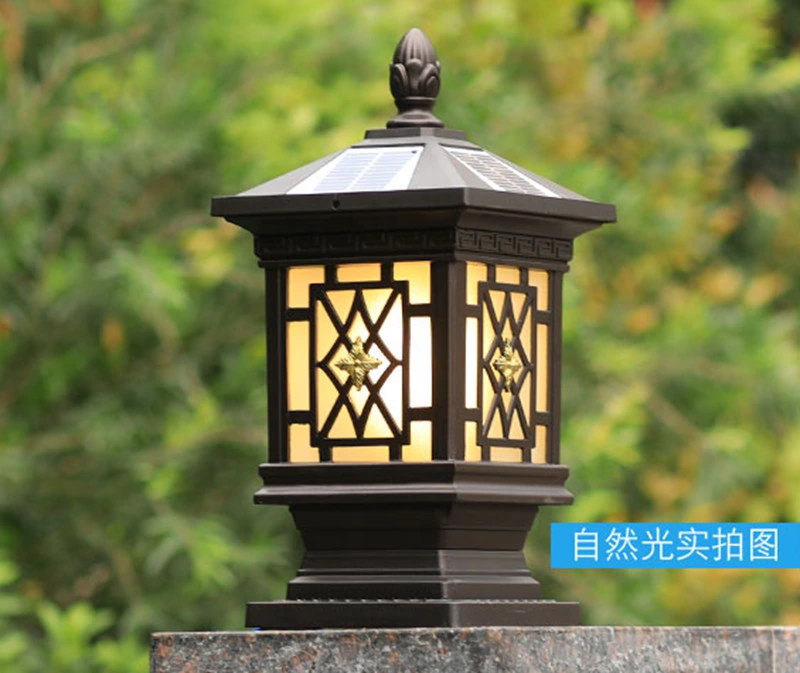 Outdoor Solar Lamp Post Light Die Cast Aluminum for Gate Column Driveway