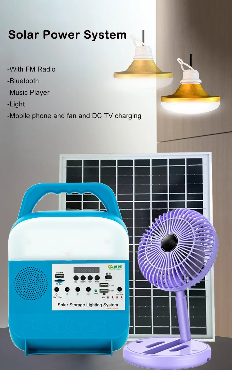 Indoor Solar Ceiling Light Solar Light Lamp Portable Electric and Solar Fan with USB and Light Sre-815b with Fan