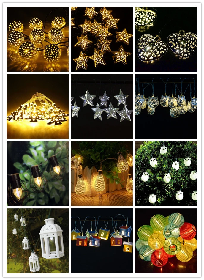 Solar Powered 12LED Morocco String Light for Garden Decoration (RS1001)