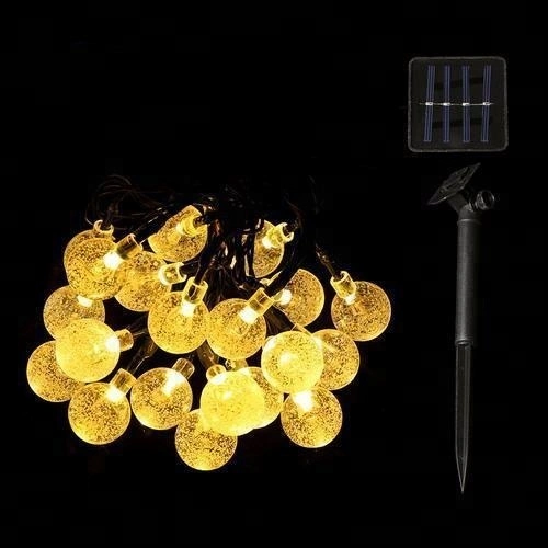 23FT 50LED Outdoor Solar Fairy Crystal Ball String Light Waterproof with 8 Modes for Garden, Party, Wedding, Christmas Decor