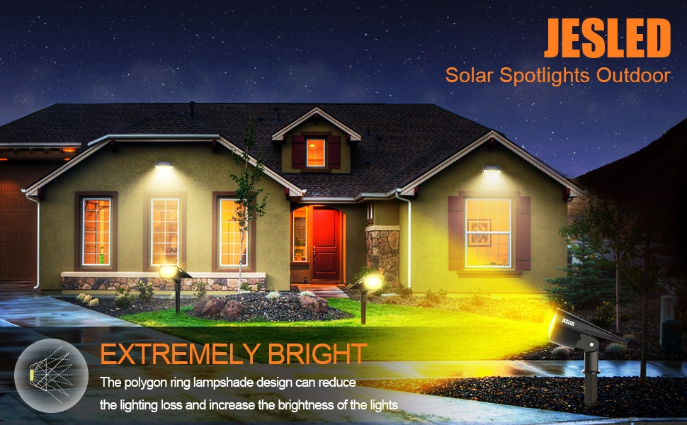 Jesled 14 LED Solar Landscape Spotlight Outdoor Lighting Wireless Wall Lamp Solar Garden Lights Solar Streetlights for Walkway