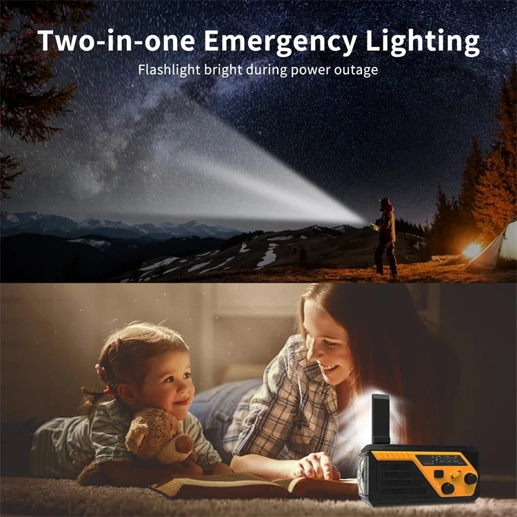 Digital Solar Hand Crank Am/FM Multifunctional Emergency Radio Product with Flashlight Sos Alert