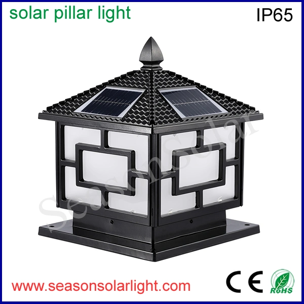 Garden Yard Gate LED Light Lamp 5W Outdoor Solar Fence Post Cap Light with Warm+White LED Lighting