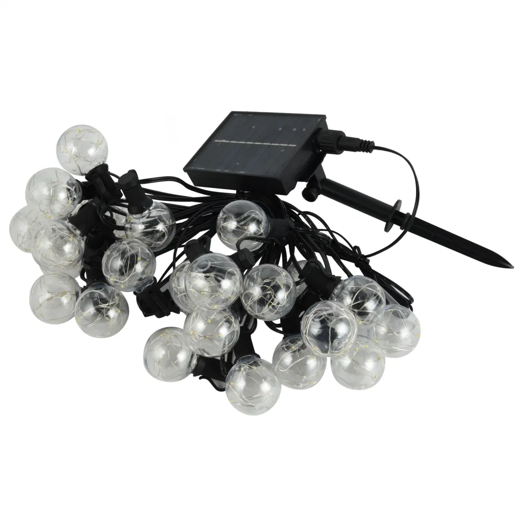 G40 Solar String Lights with Bulbs for Outdoor Commercial Decor