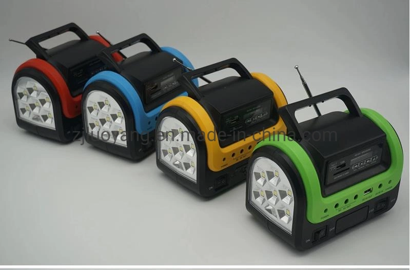 Portable 5W Solar Lighting System with Radio&Torch&Mobile-Charing Cable Solar Torch Light