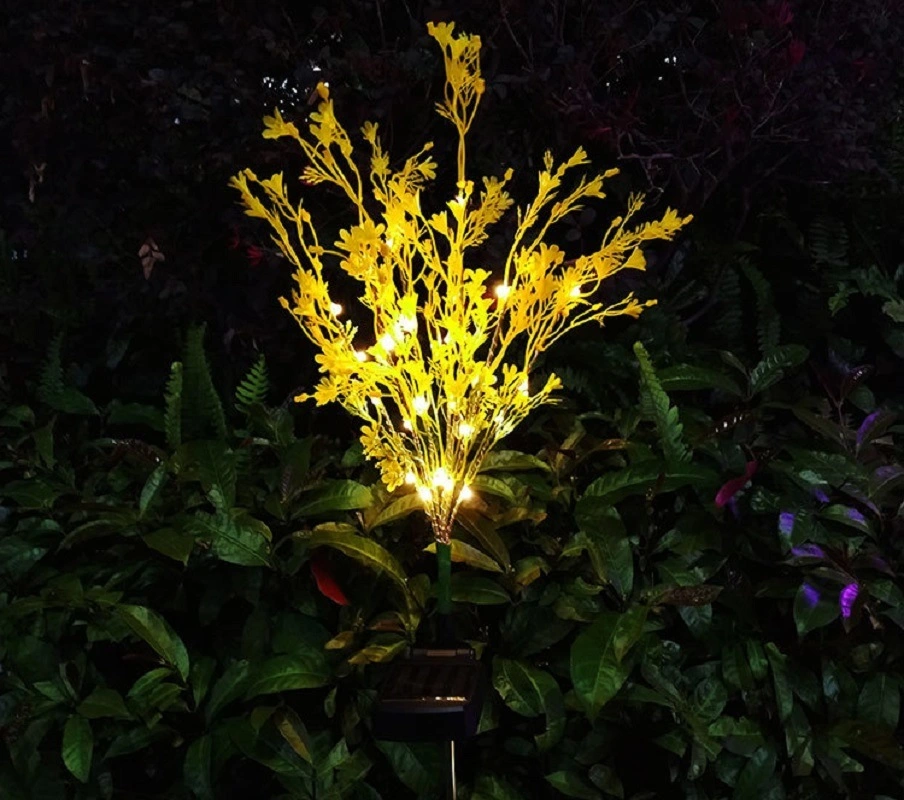 Outdoor Garden Patio LED Canola Flower Stake Light Solar Energy Rechargeable Wyz16593
