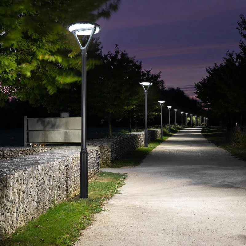 Round Style LED Lighting Top Post Garden Pathway Solar Lighting Outdoor 25W Solar Garden Yard Lighting with LED Lighting Lamp