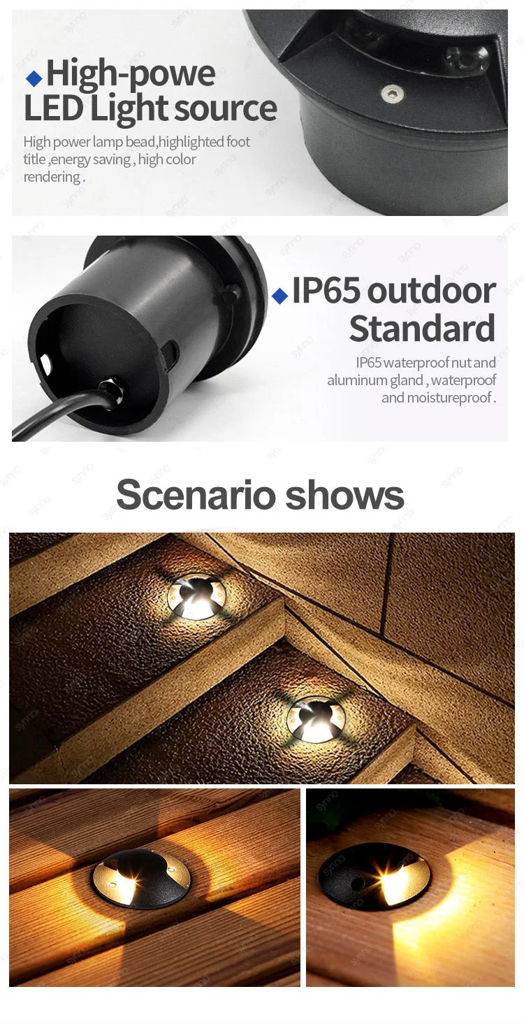 Half Moon IP65 Driveway Park LED Step Light Recessed Deck Lights Outdoor Inground Buried LED Underground Light