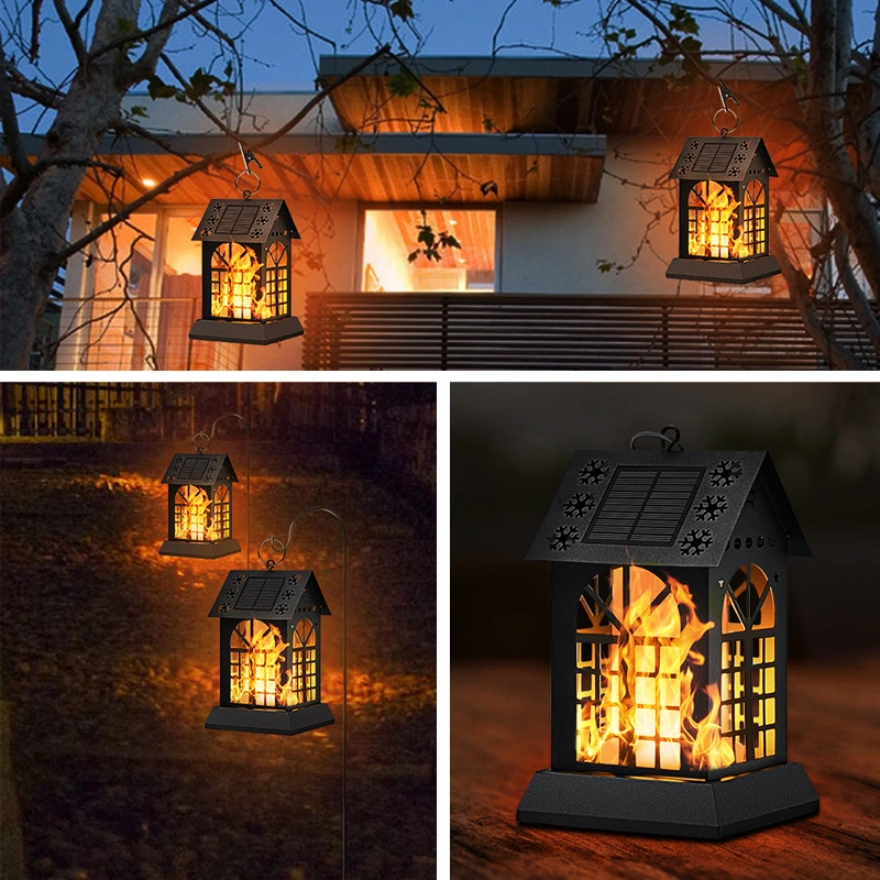New Solar Flame Lamp Ground Inserted Lawn Lamp Outdoor Waterproof Simulated Garden Torch Light