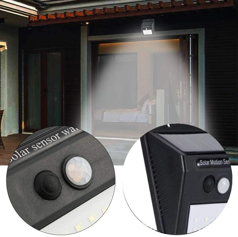 CDS Night Sensor Solar Powered LED Wall Light for Yard Garden House Home Park Decoration