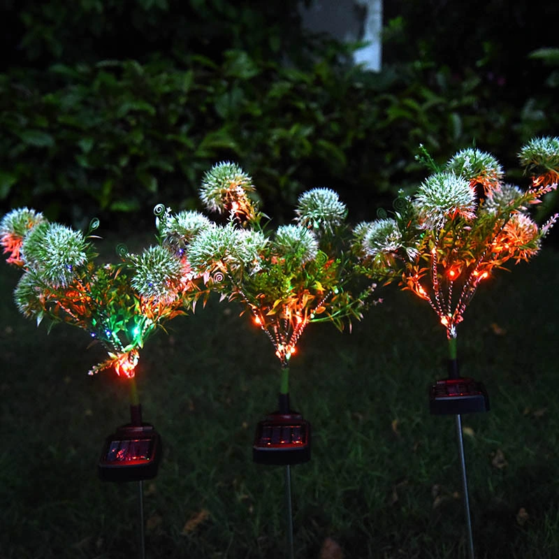 LED Dandelion Flower Stake Light Solar Energy Rechargeable for Outdoor Garden Patio Pathway Porch Backyard Esg16590