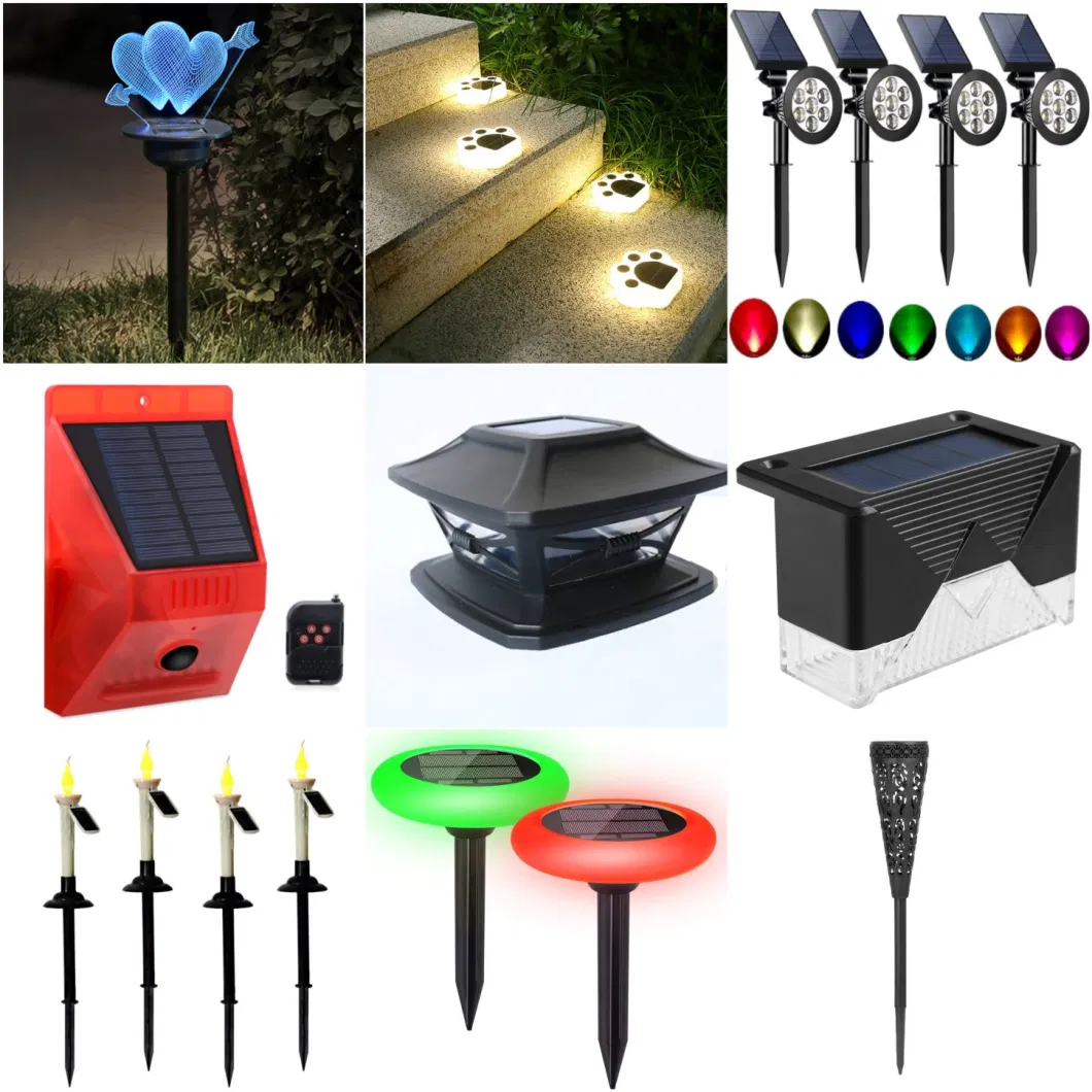 Solar Powered Sensor LED Garden Lantern Pillar Square Lights Hot Sale Outdoor Waterproof Solar Garden Fence Lamp Classic LED Garden Light