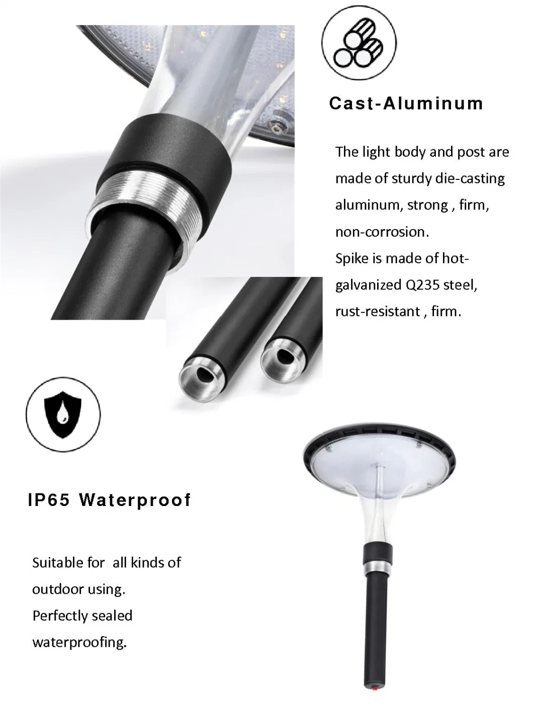 High Quality New Design Solar Powered Outdoor Waterproof IP65 LED Spotlight Solar Garden Lawn Spot Light