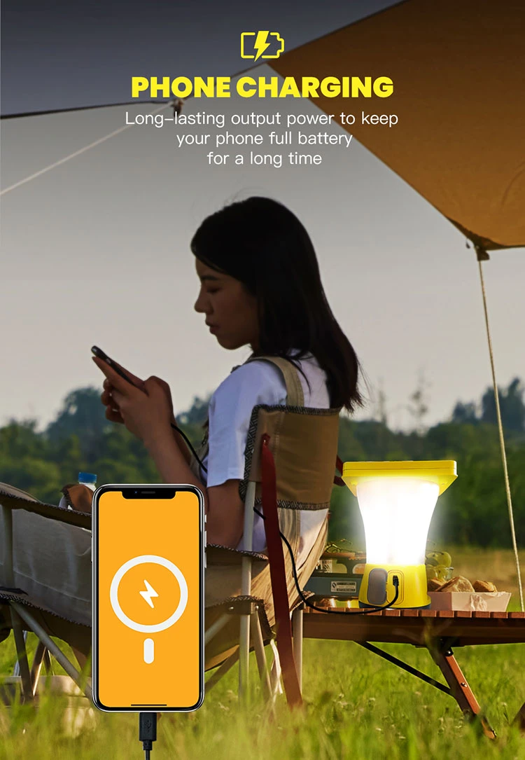 Solar Hanging Camping Lanterns with Phone Charging