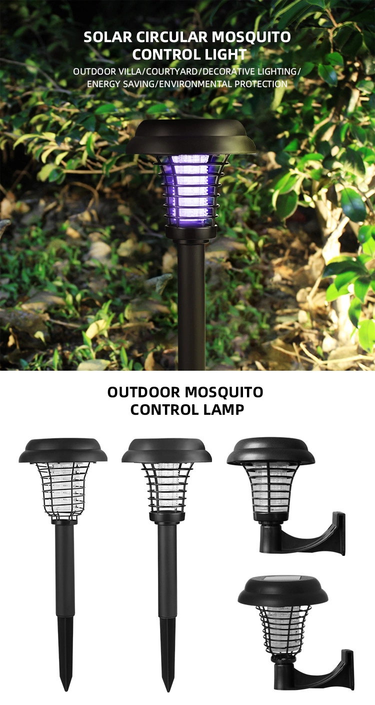 Solar Bug Zapper Outdoor Walkway Mosquito Fly Killer Solar LED Pathway Lights Ground Landscape Lighting Cordless Waterproof