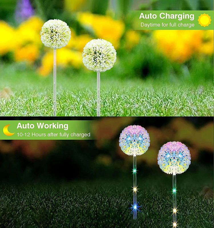 Solar Dandelion LED Garden 3 Head 2 Modes Solar LED Decorative Dandelion Lights IP65 Solar Flower Decoration Lights