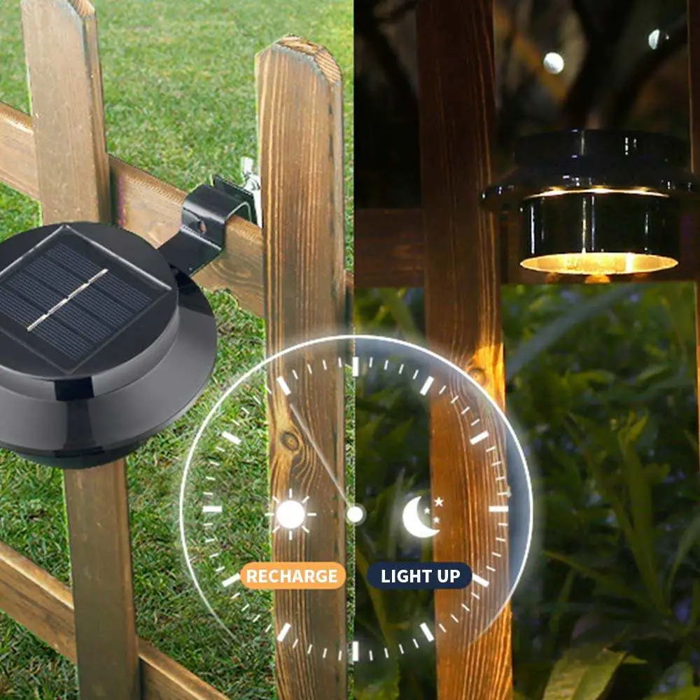 Waterproof Wall Lamp 3LED Solar Disk Gutter Garden Lights