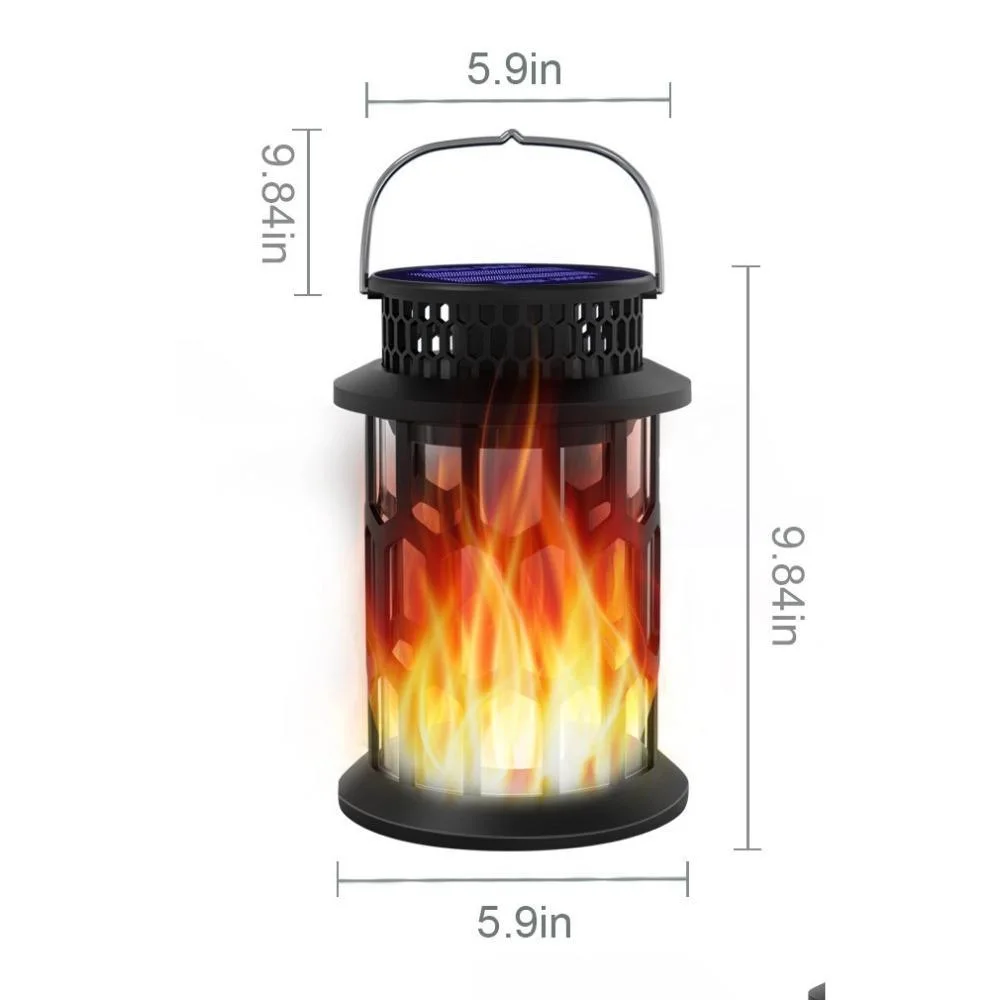 Energy-Saving Hanging Solar Lamp IP55 Waterproof Solar Wall Lantern Flickering Flame Light Bl20649