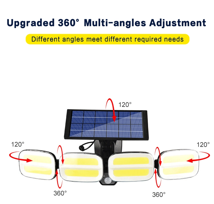 Brightenlux Logo Printing 360 Light Angle 3 Modes Waterproof Long Range Solar LED COB Frontyard Garden Light