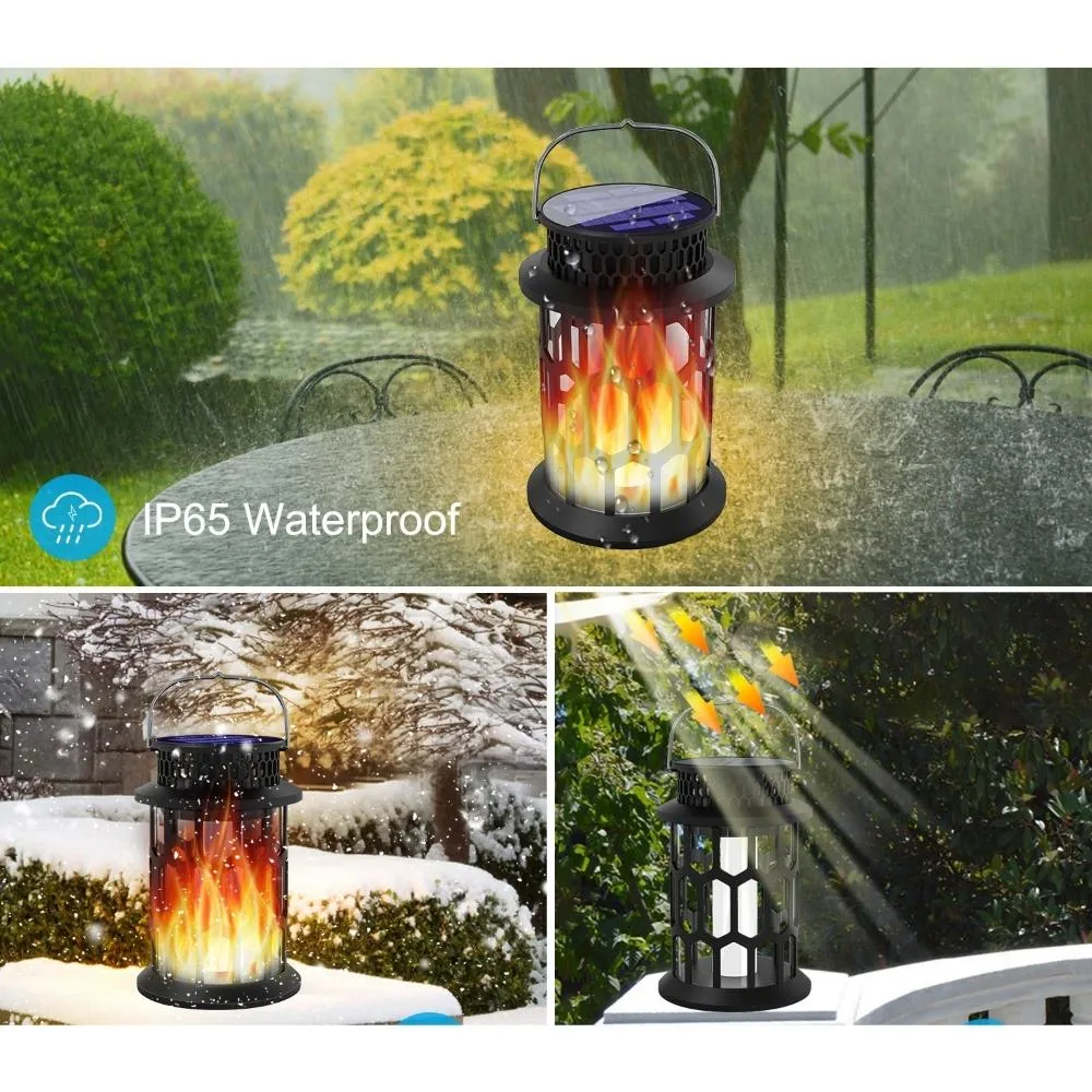 Wall Lantern Flickering Flame Hanging Solar Lamp Light Ci20649