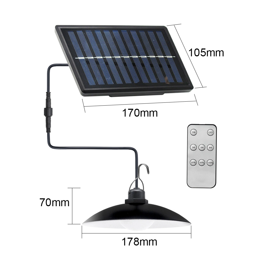 Solar Pendant Light with Remote Warm White/White LED Lamp for Outdoor Garden Yard Street