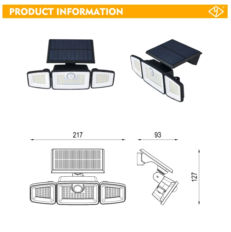 Outdoor Motion Sensor LED Solar Garden Wall Security Light for Front House